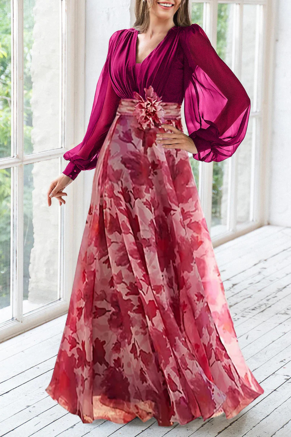 Valentina | Vestido largo floral elegante