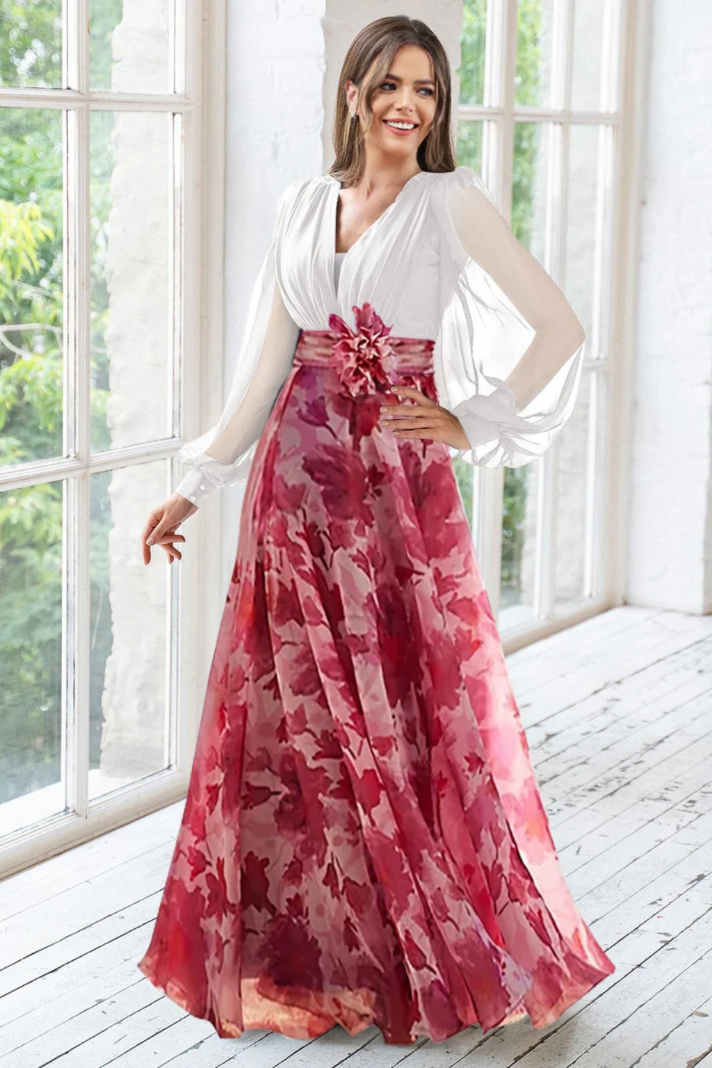 Valentina | Vestido largo floral elegante