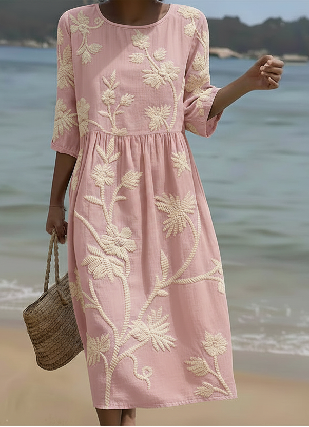Isabel | Vestido midi flores elegante