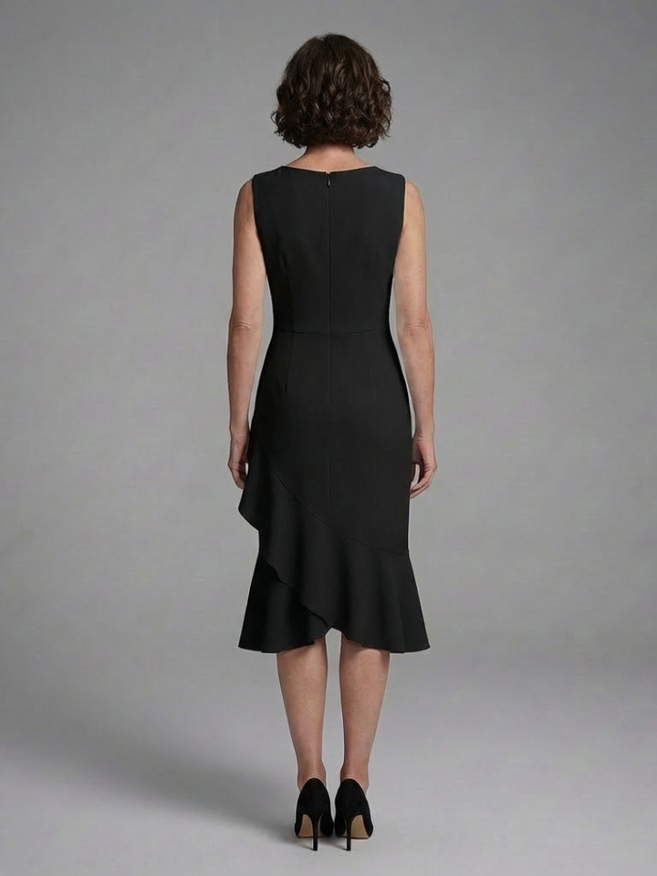 Cosima | Vestido midi sin mangas con detalle envolvente