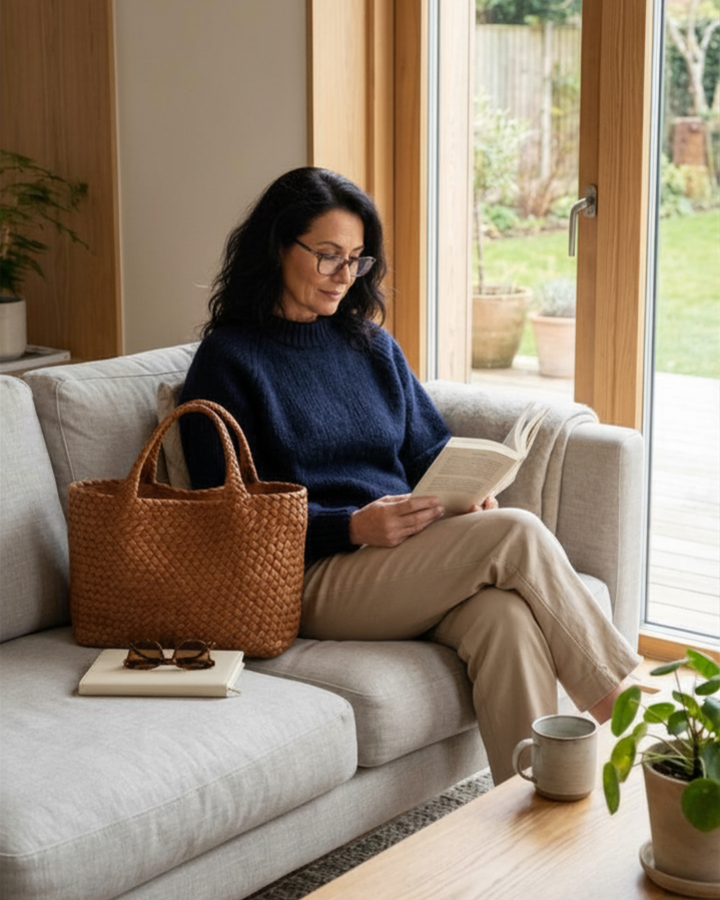 Patrimonio | Bolso tote de cuero hecho a mano Lana
