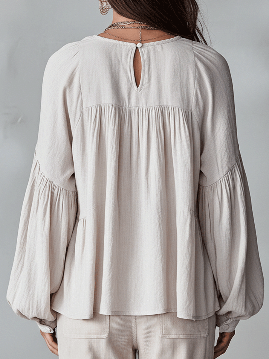Natalissa | Blusa bohemia con volantes, de estilo vintage y corte vaporoso