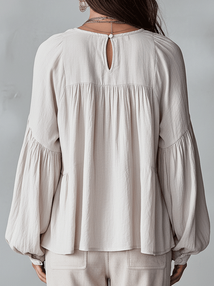 Natalissa | Blusa bohemia con volantes, de estilo vintage y corte vaporoso