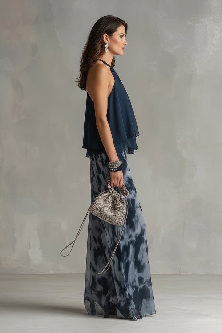 Maria | Conjunto elegante de gasa estampado