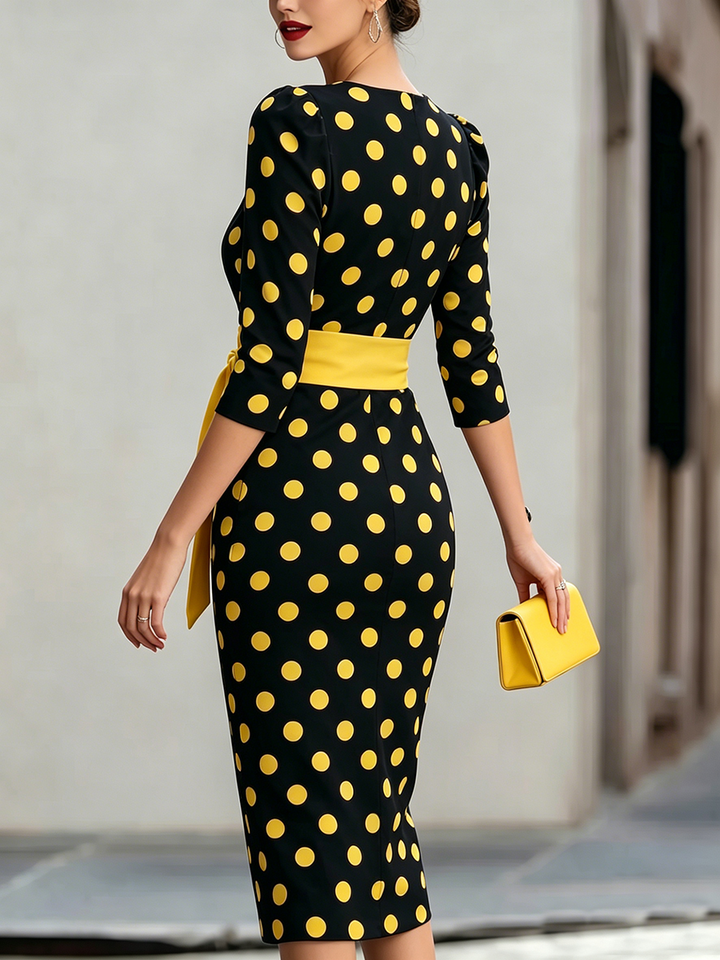 Isabel | Vestido midi de Lunares Elegante