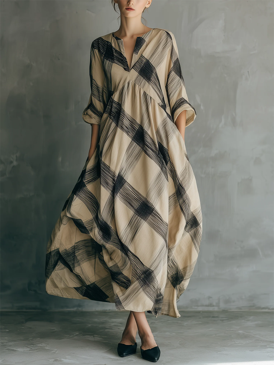 Luciana | Vestido holgado con Estampado Artístico