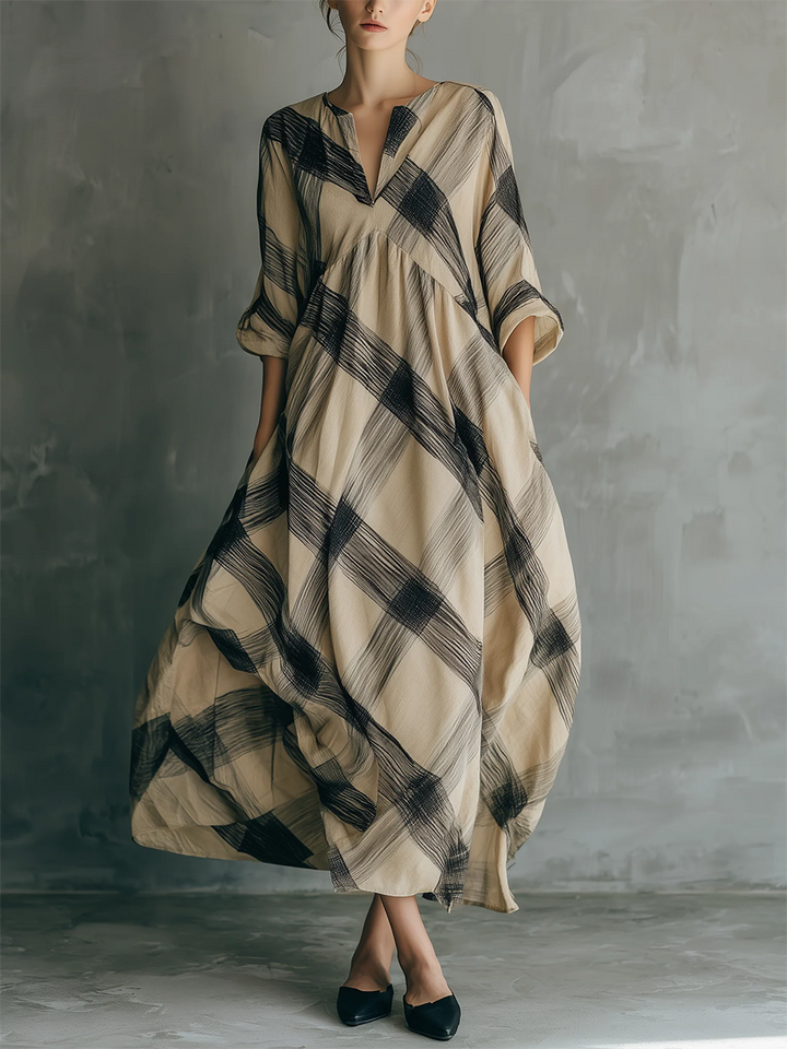Luciana | Vestido holgado con Estampado Artístico