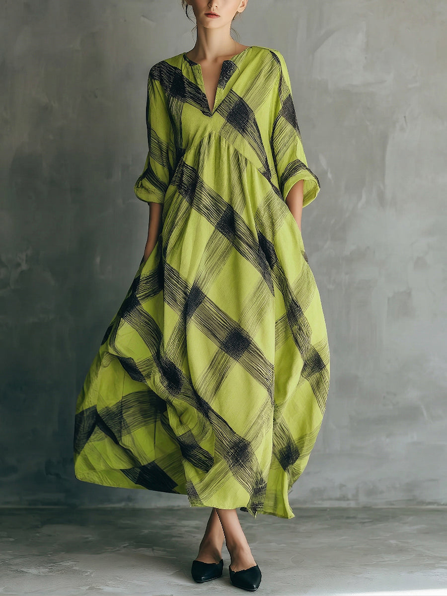Luciana | Vestido holgado con Estampado Artístico