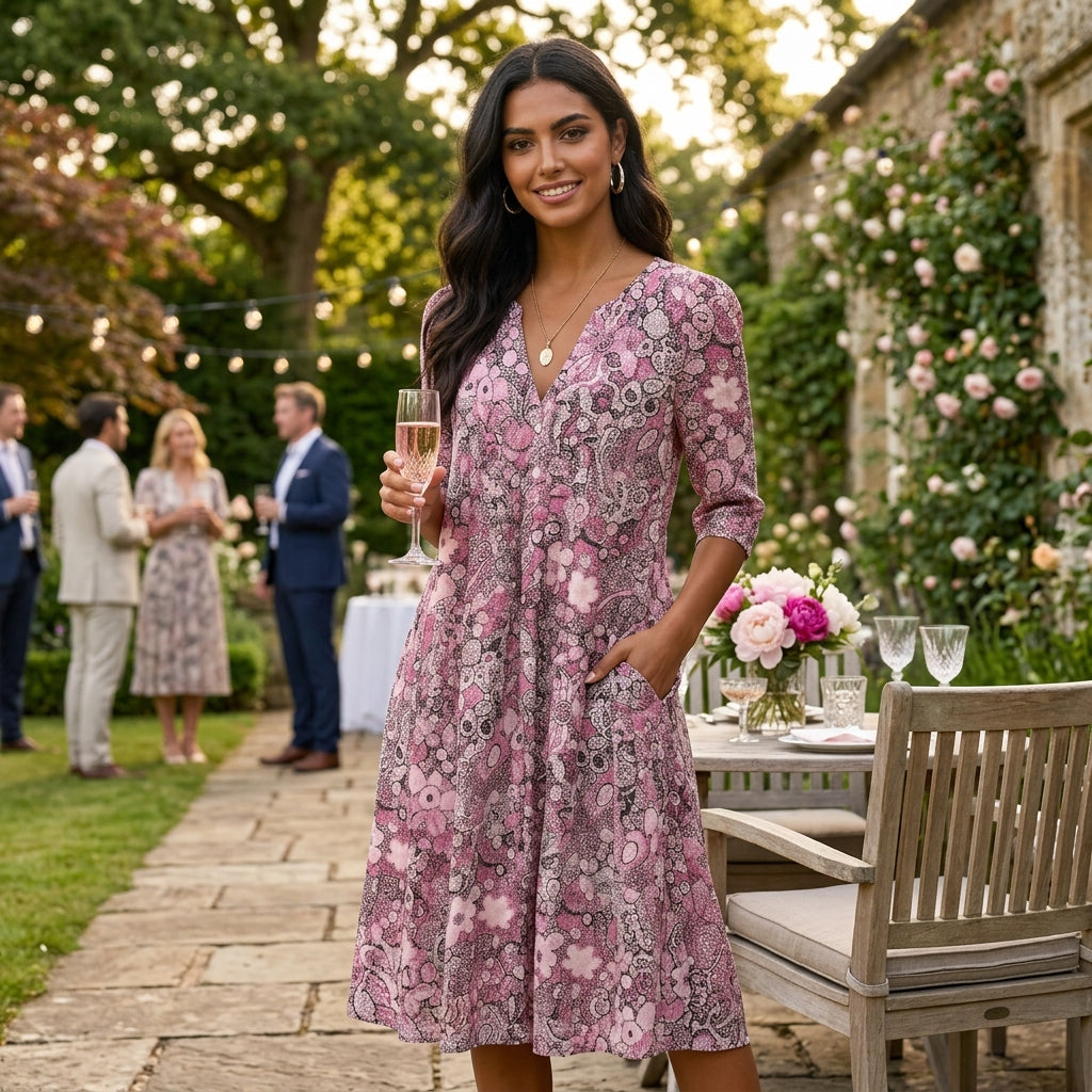 Harlow | Vestido midi elegante con cuello en V