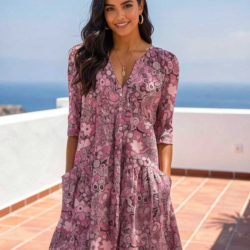 Harlow | Vestido midi elegante con cuello en V