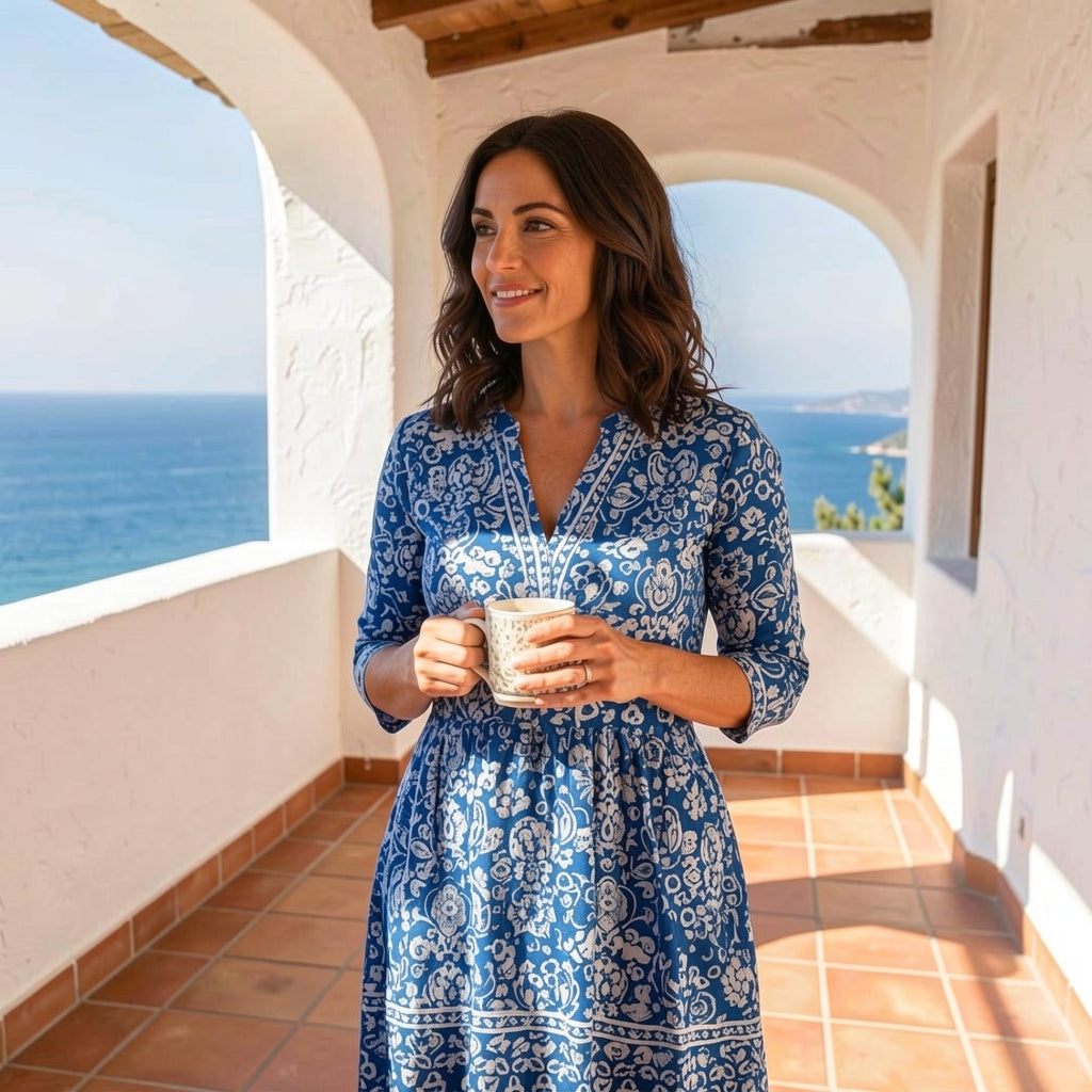 Harlow | Vestido midi elegante con cuello en V