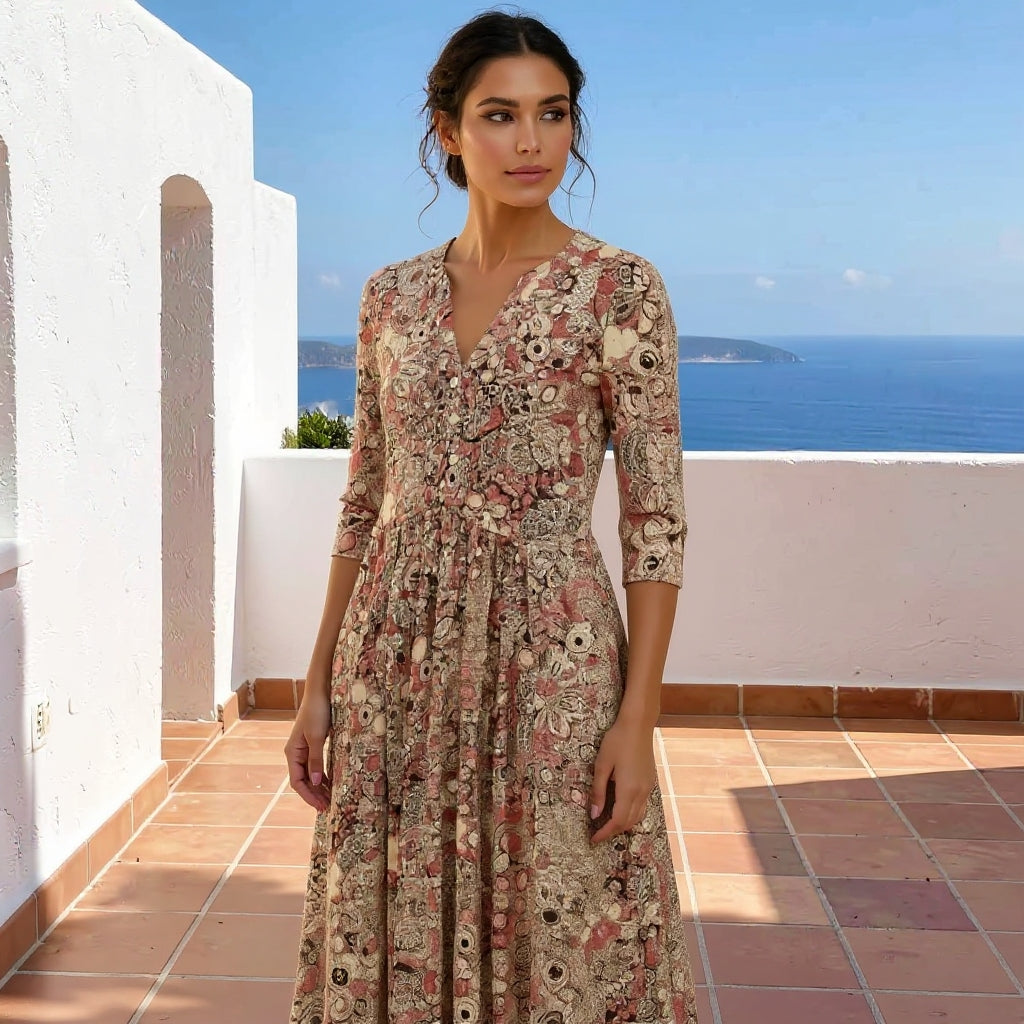 Harlow | Vestido midi elegante con cuello en V