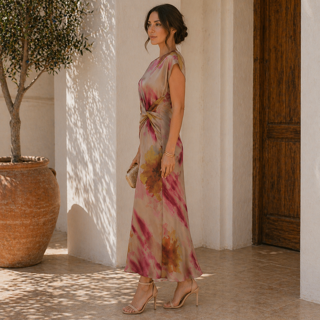 Sonia | Vestido Fluido con Nudo Elegante