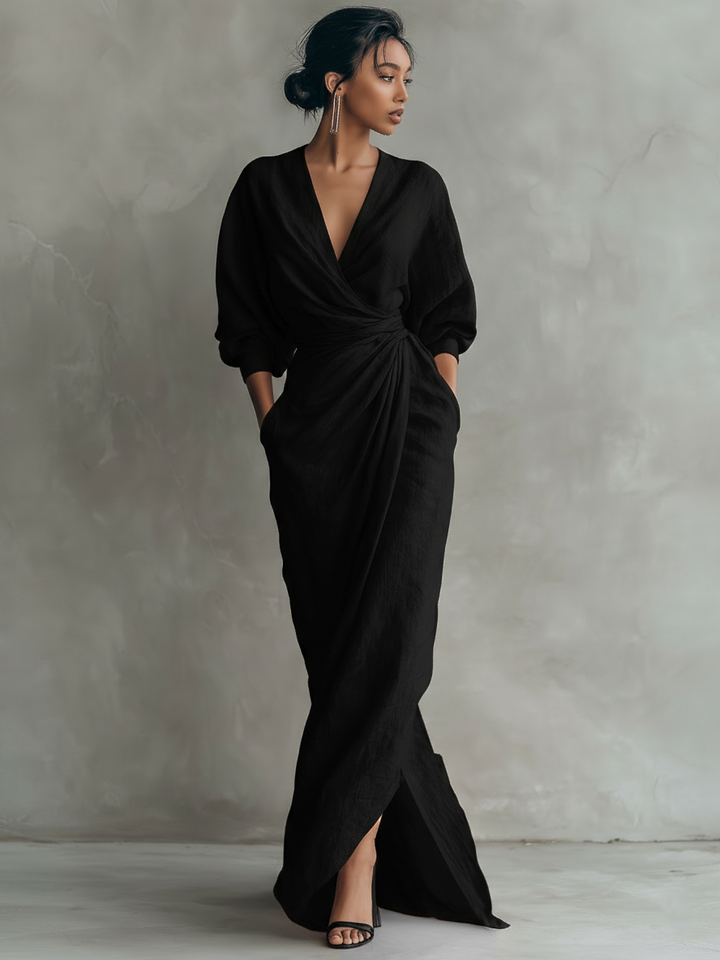 Carmen | Elegante vestido largo con cuello en V