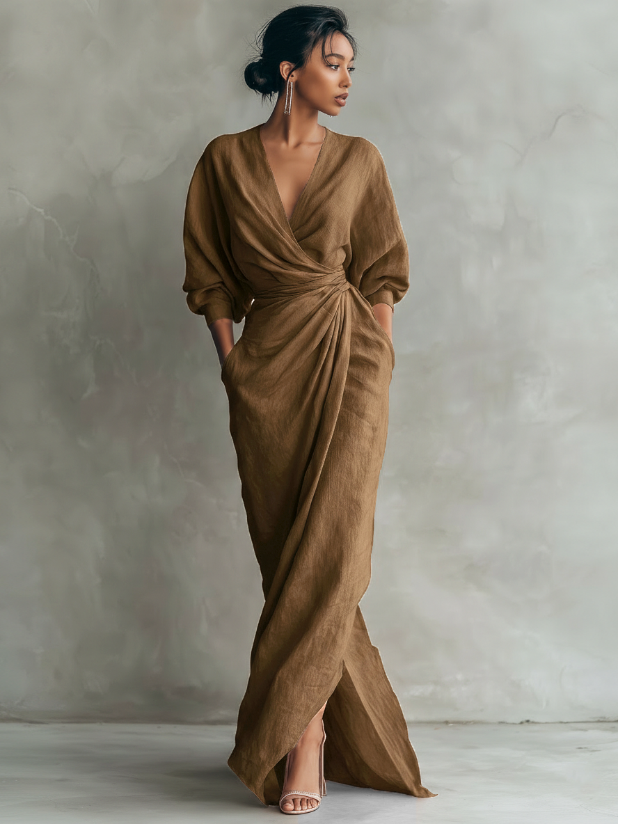 Carmen | Elegante vestido largo con cuello en V