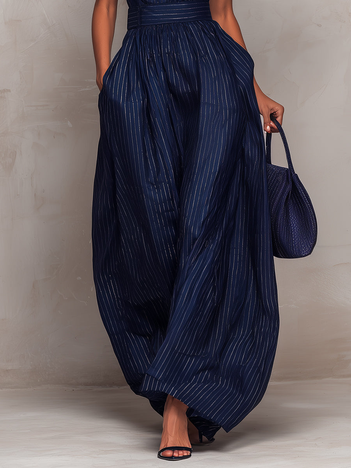 Anna | Mono elegante azul con escote V