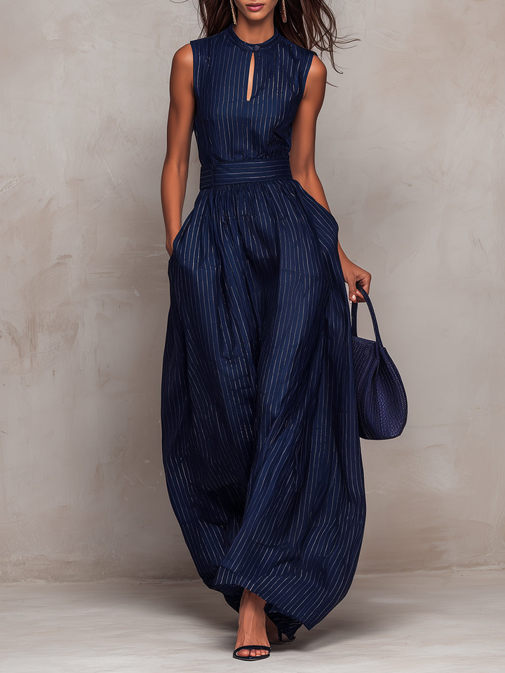Anna | Mono elegante azul con escote V