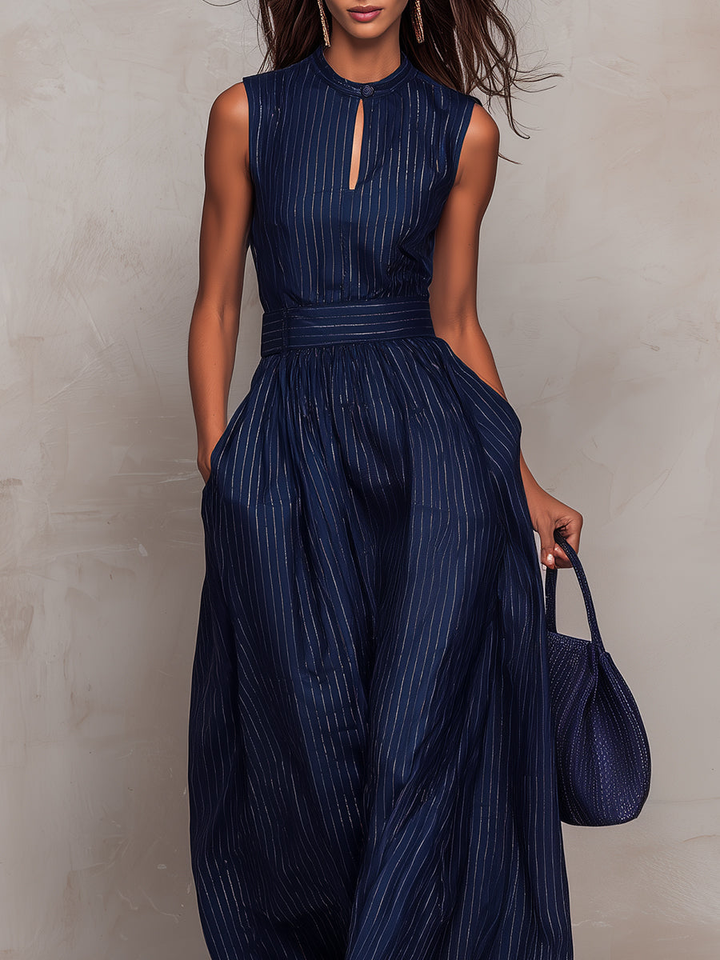 Anna | Mono elegante azul con escote V