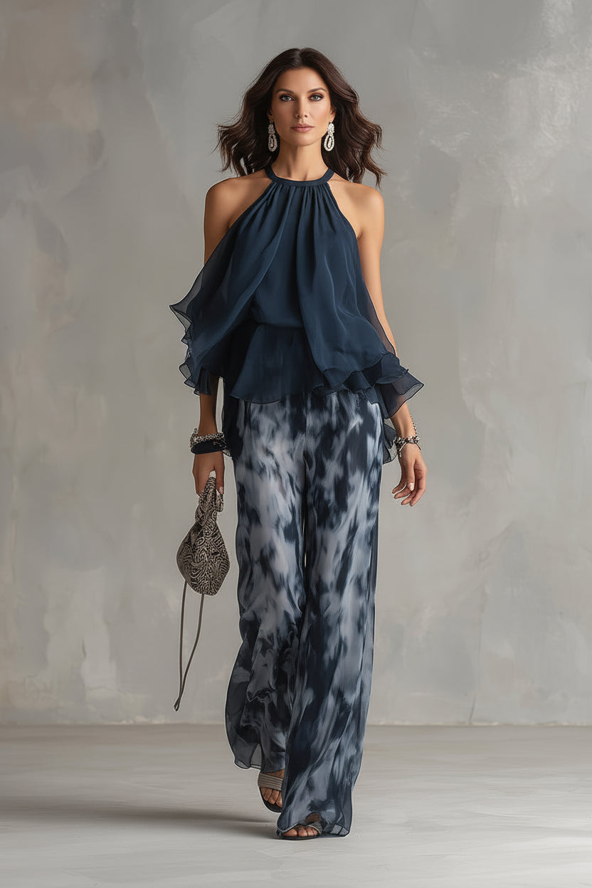 Maria | Conjunto elegante de gasa estampado