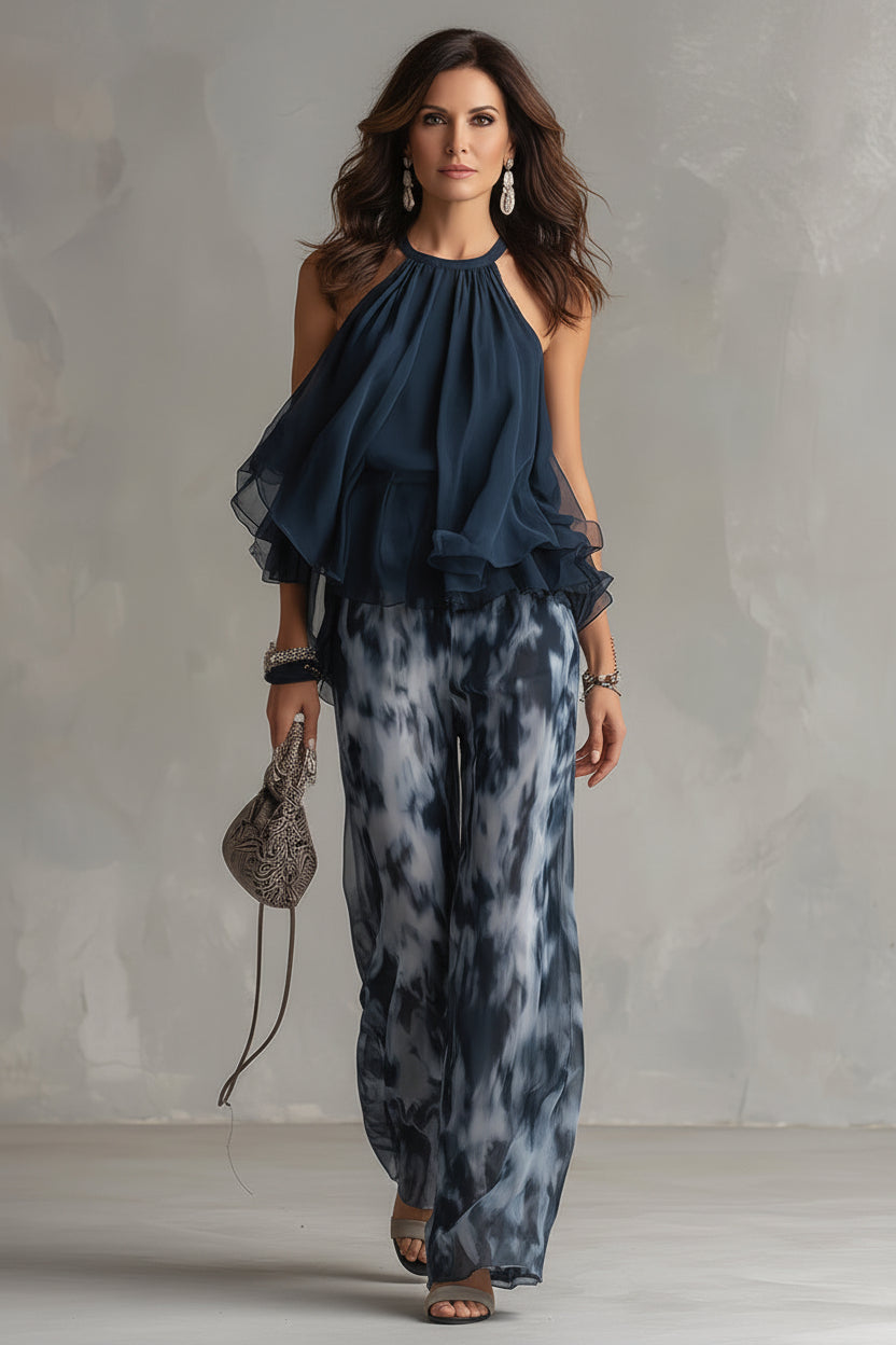 Maria | Conjunto elegante de gasa estampado