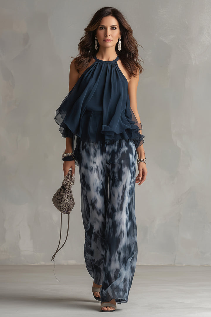 Maria | Conjunto elegante de gasa estampado