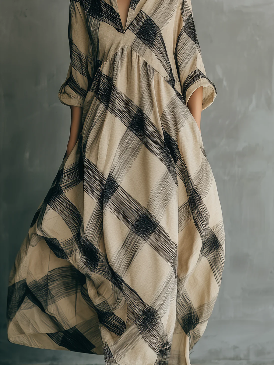 Luciana | Vestido holgado con Estampado Artístico