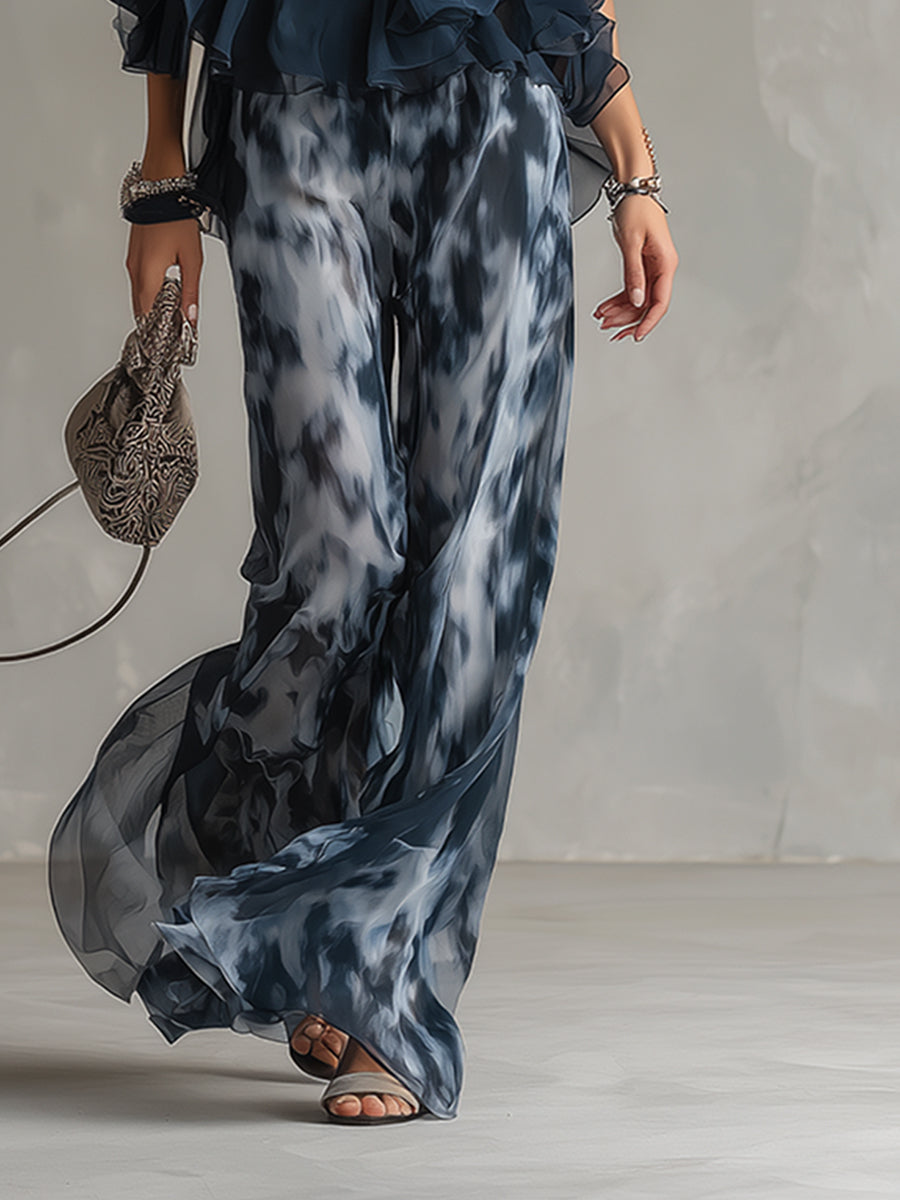 Maria | Conjunto elegante de gasa estampado