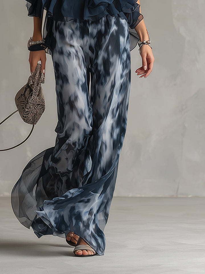Maria | Conjunto elegante de gasa estampado