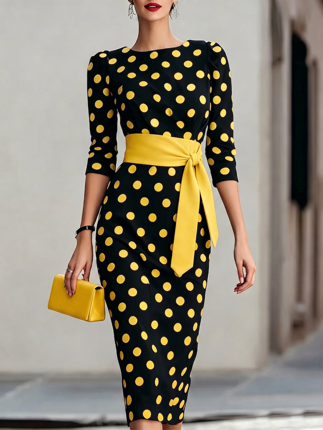 Isabel | Vestido midi de Lunares Elegante