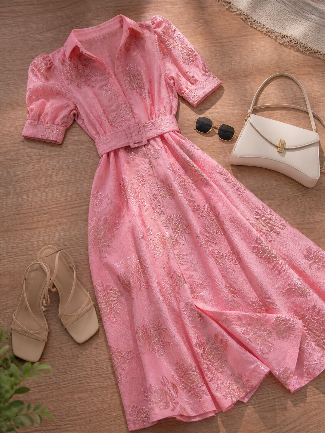 Amalia | Vestido largo con mangas abullonadas