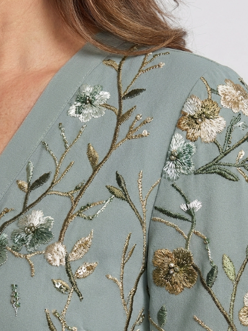 Manuela | Vestido largo floral cuello V