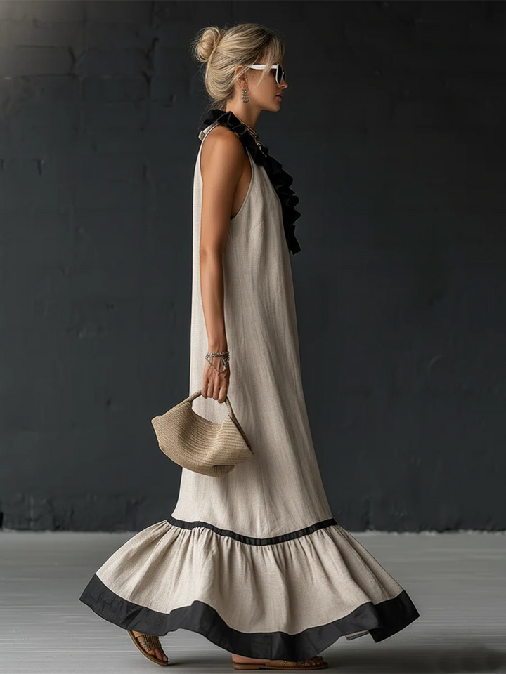Nathalie | Vestido largo romántico con volantes