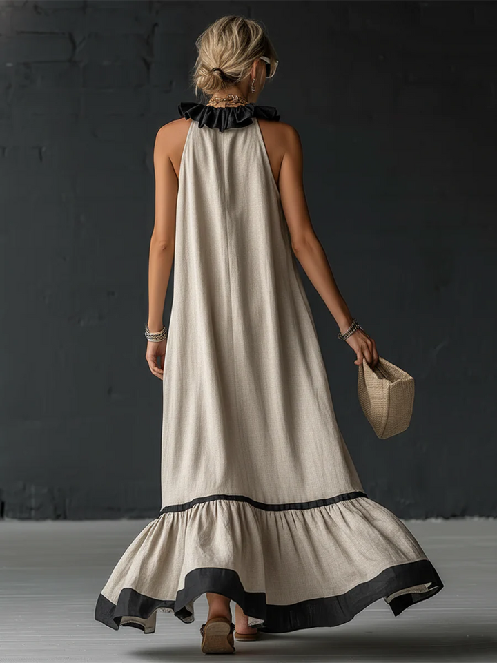 Nathalie | Vestido largo romántico con volantes