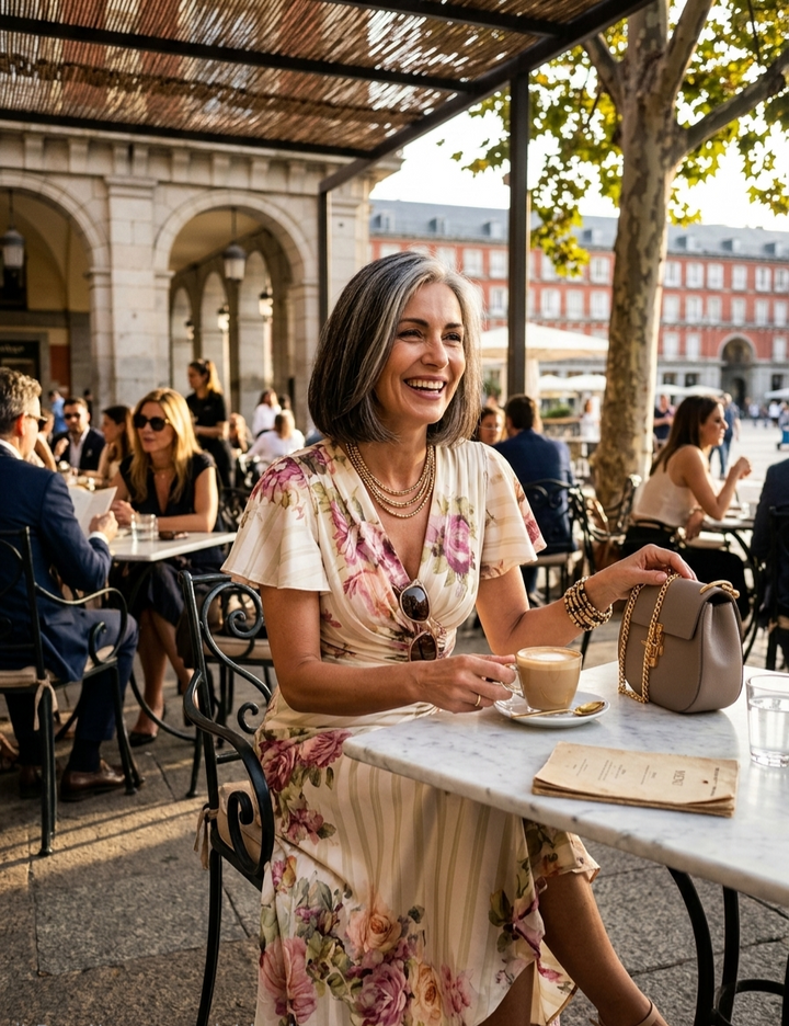 Alba | Vestido midi satén floral