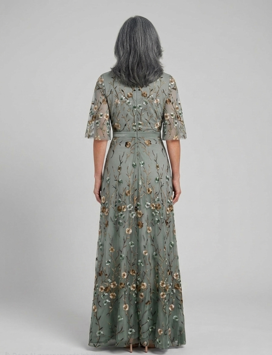 Manuela | Vestido largo floral cuello V