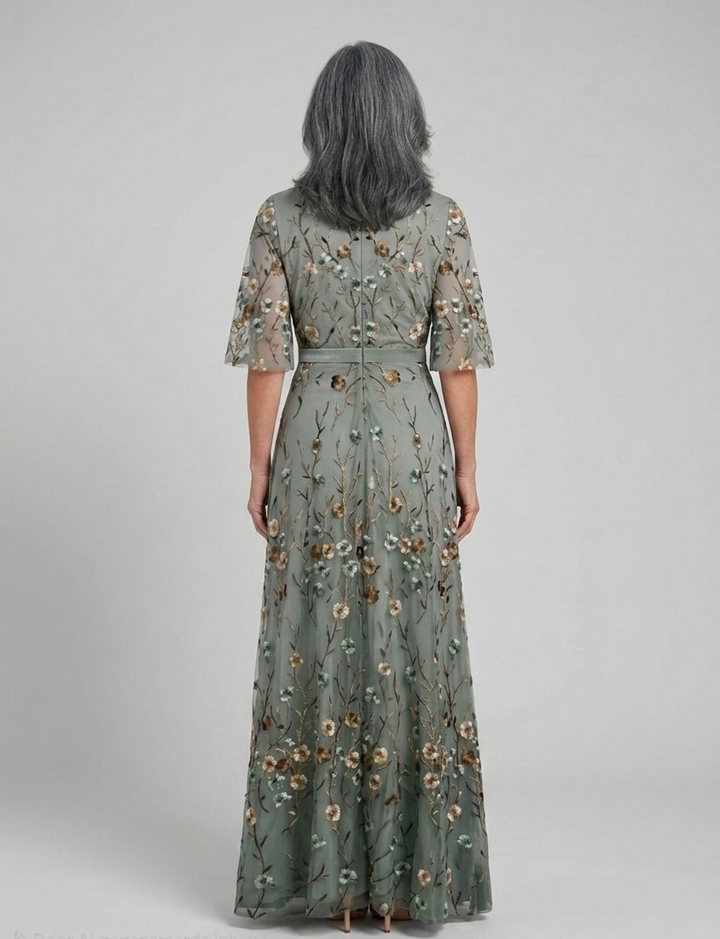 Manuela | Vestido largo floral cuello V