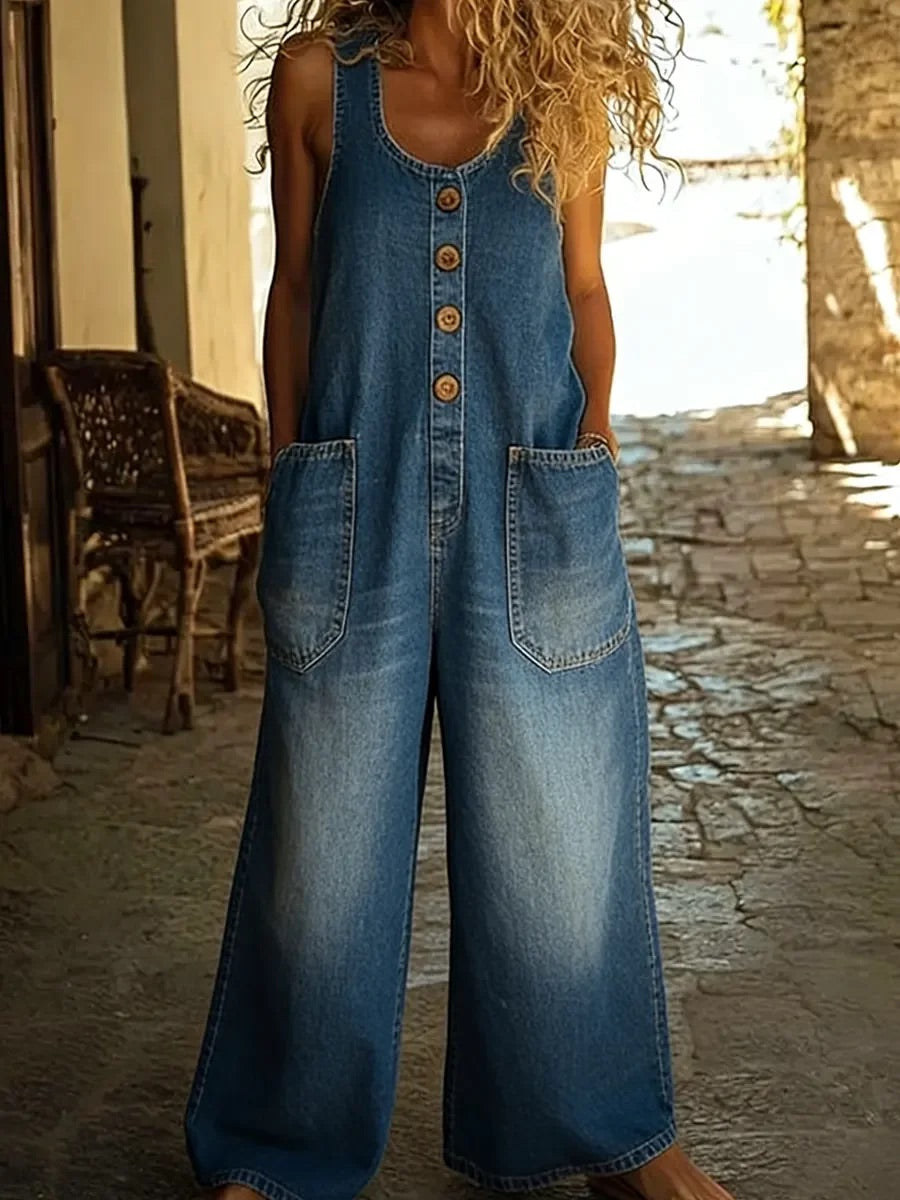 Saylor | Peto de denim con lavado vintage
