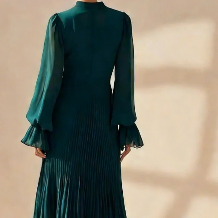 Martina | Vestido midi plisado con volantes